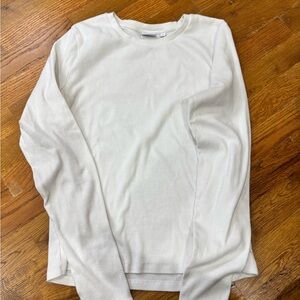 Aritzia TNA White Ribbed Top